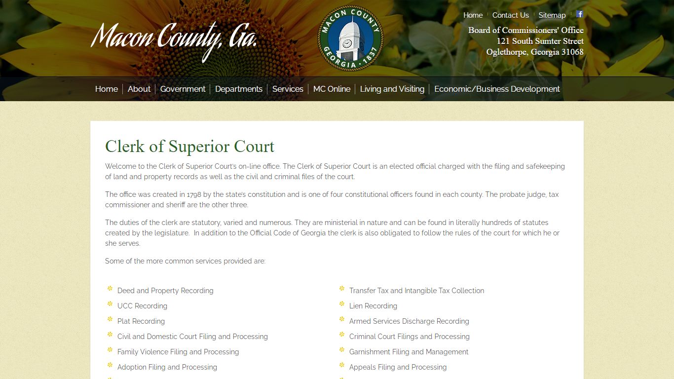 Clerk of Superior Court - Macon County, GA